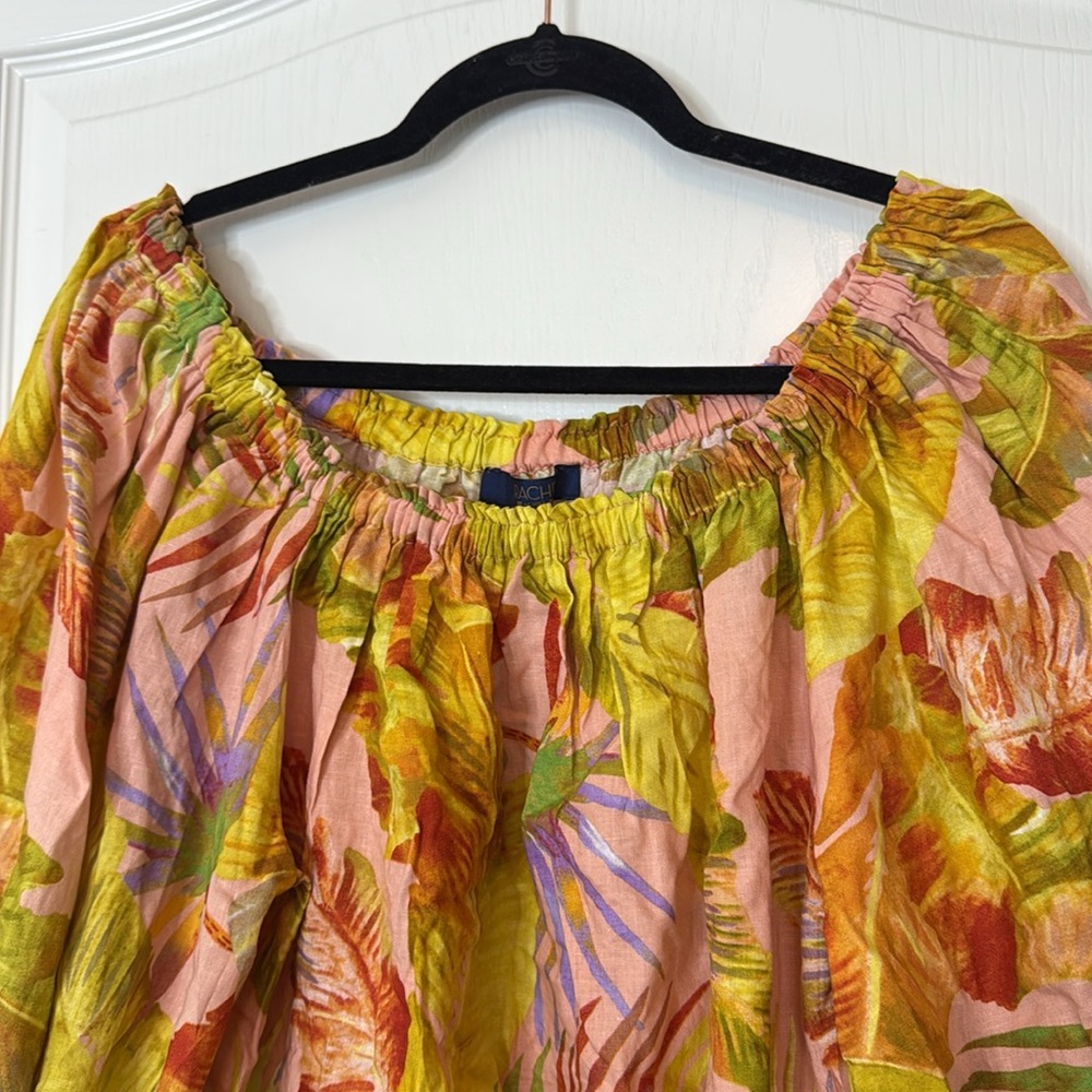 Rachel Rachel Roy Off Shoulder Linen Blend Top XL - Picture 2 of 12